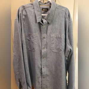 Magellan Button L/S Shirt Mens 3XL Blue Vented Relaxed Fishing